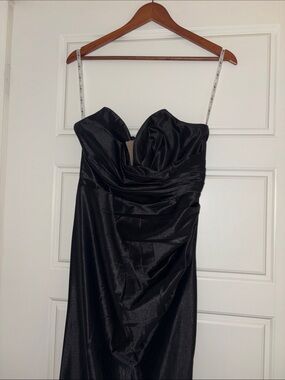 Classic Black Strapless Evening Gown